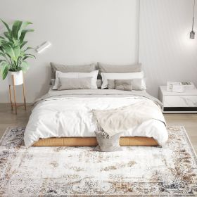 6x9 Boho Area Rug, Machine Washable Carpet For Living Room, Bedroom, Dining Room, Kitchen, Home Office, Brown (Color: Brown)