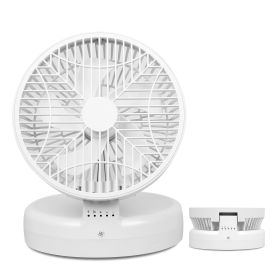 Quiet Table Fan 90 Degree Foldable Desk Fan With 4 Wind Speeds Type-C Rechargeable Wall-Mounted Fan Portable Desktop Fan For Home Bedroom Kitchen (Color: White)
